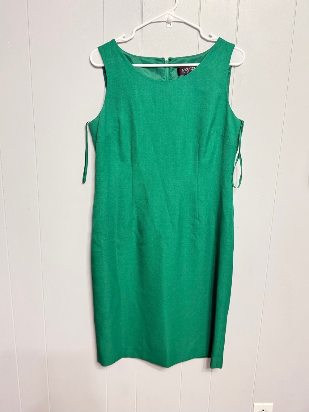 Kasper Emerald Green Sleeveless Midi Sheath Dress Like New condition